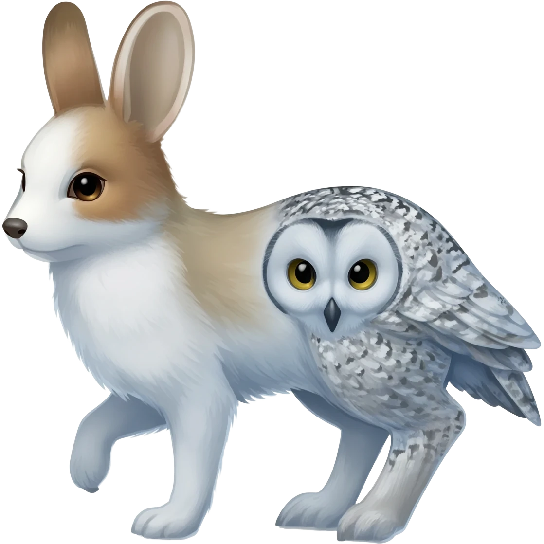 Ermine-Snowshoe-Hare-Arctic-Fox-Snowy-Owl-fusion-hybrid emoji