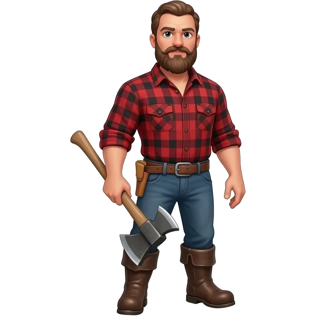 Bald bearded man Lumberjack emoji