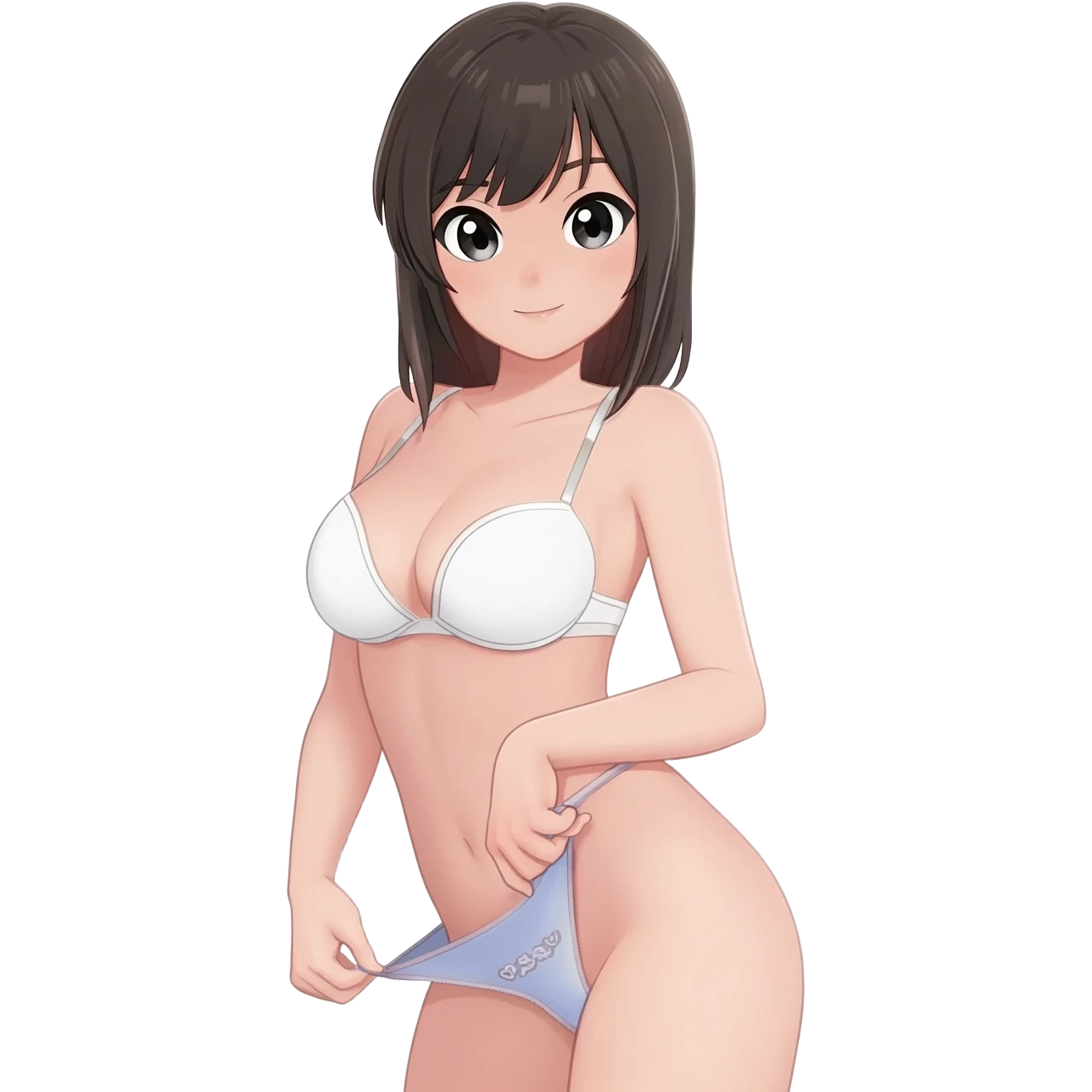 Anime girl removing her panties emoji