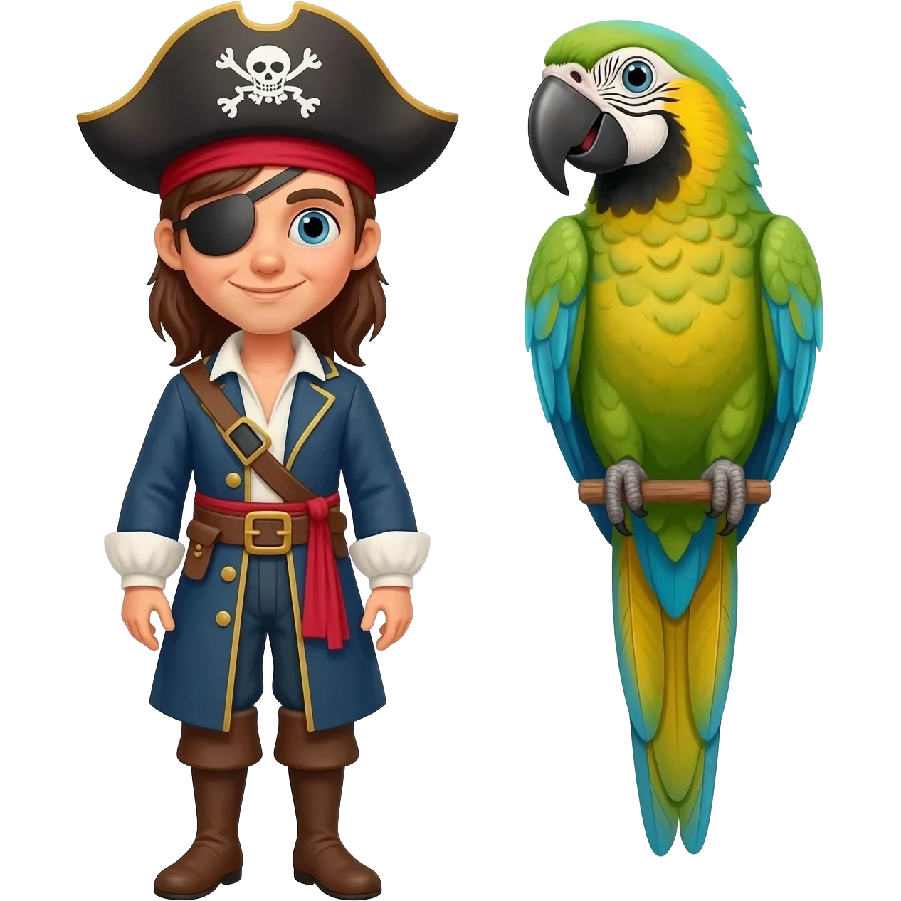 pirate and parrot emoji