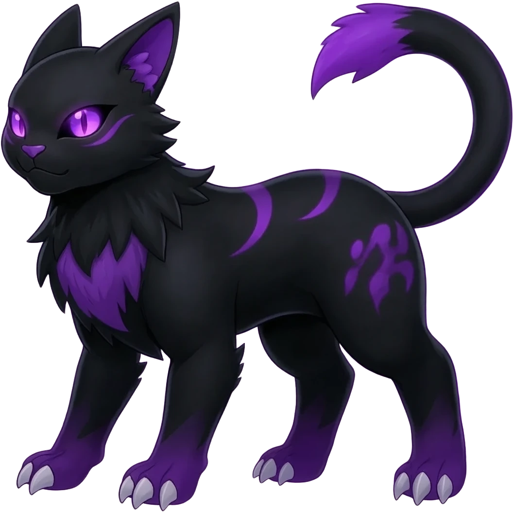 Edgy cool animalistic monsterous Darkrai-Umbreon-Litten-Liepard-Giratina-Fakémon-hybrid-fusion-creature  emoji