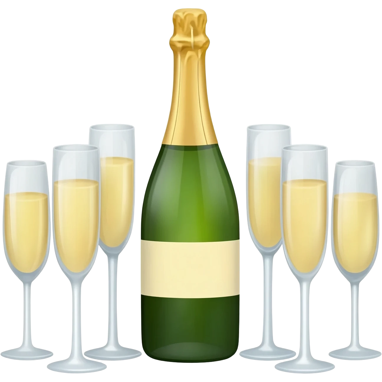 champgne and 5 glasses emoji