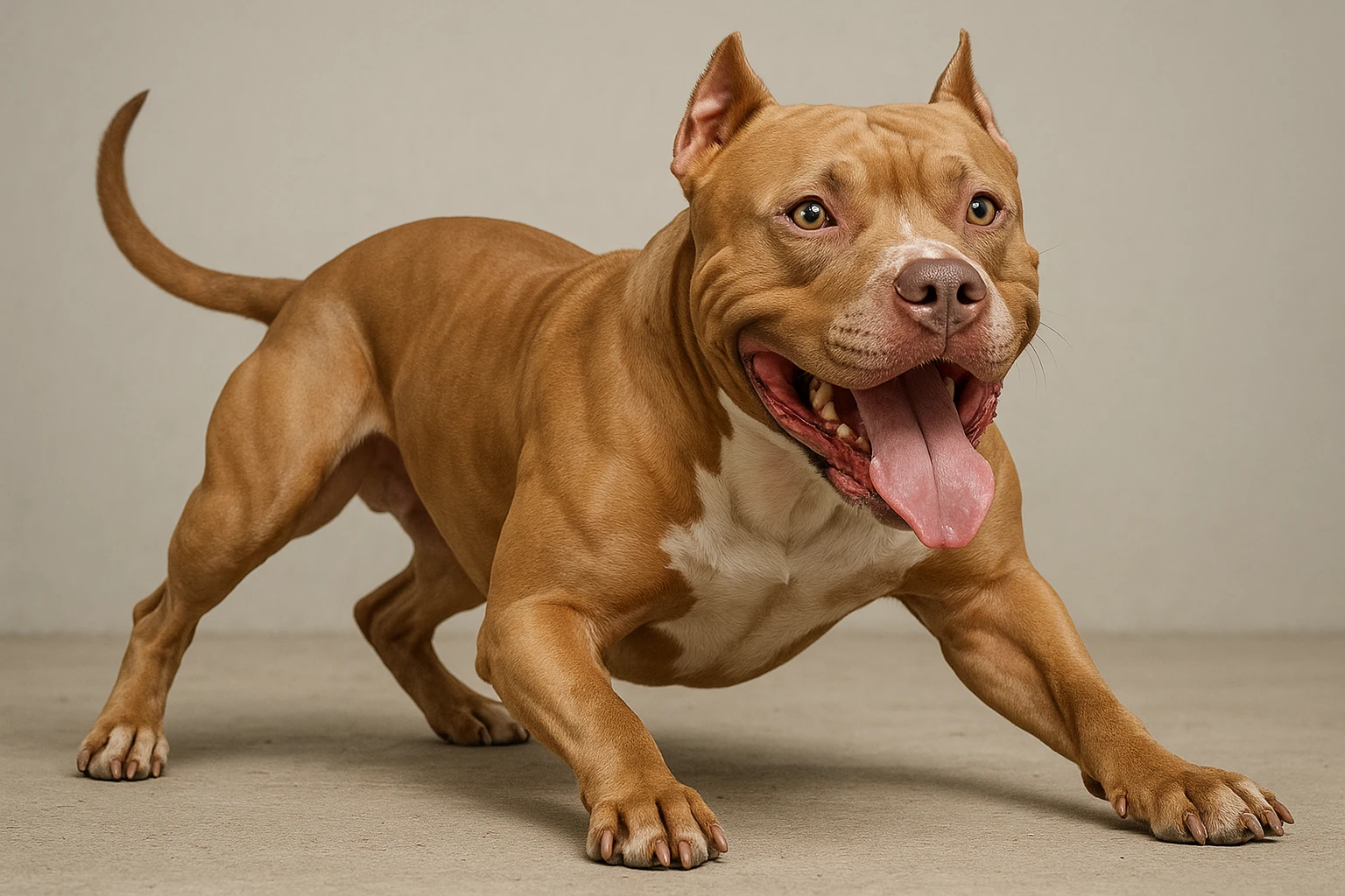 adult pitbull playing, realistic style, neutral background emoji