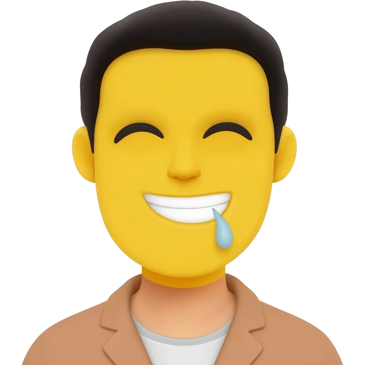 Yellow emoji smiling while talk with bad breath emoji