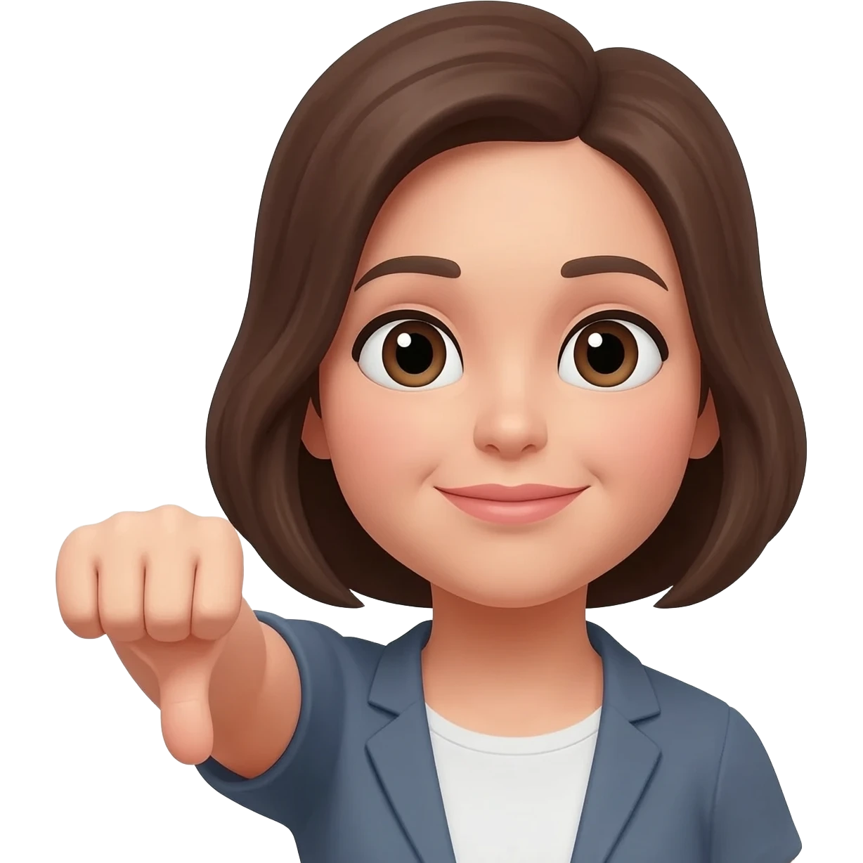 mujer con el pulgar abajo en la mano izquierda emoji