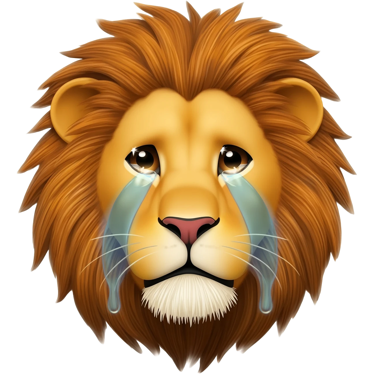 Ağlayan aslan yüzü emoji