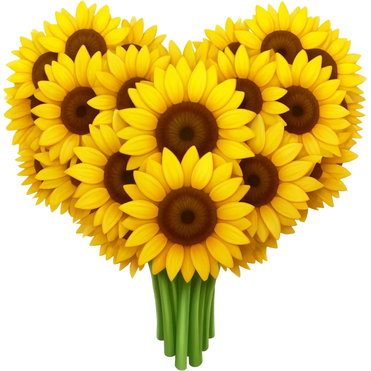 Make me a bouquet of sunflower with heart in the middle emoji