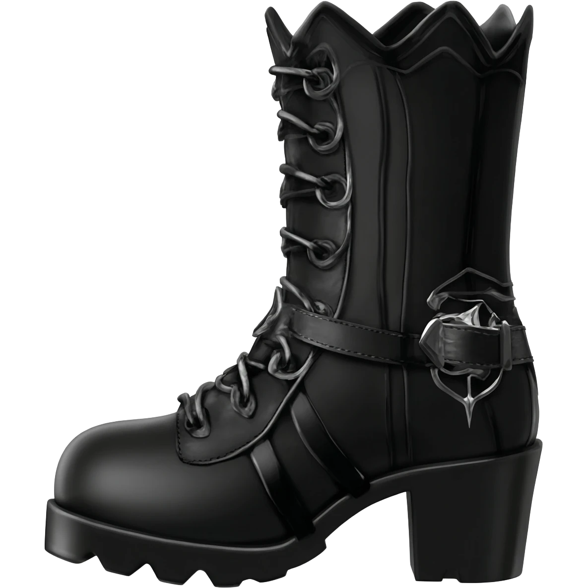 Black edgy gothic aesthetic boots emoji