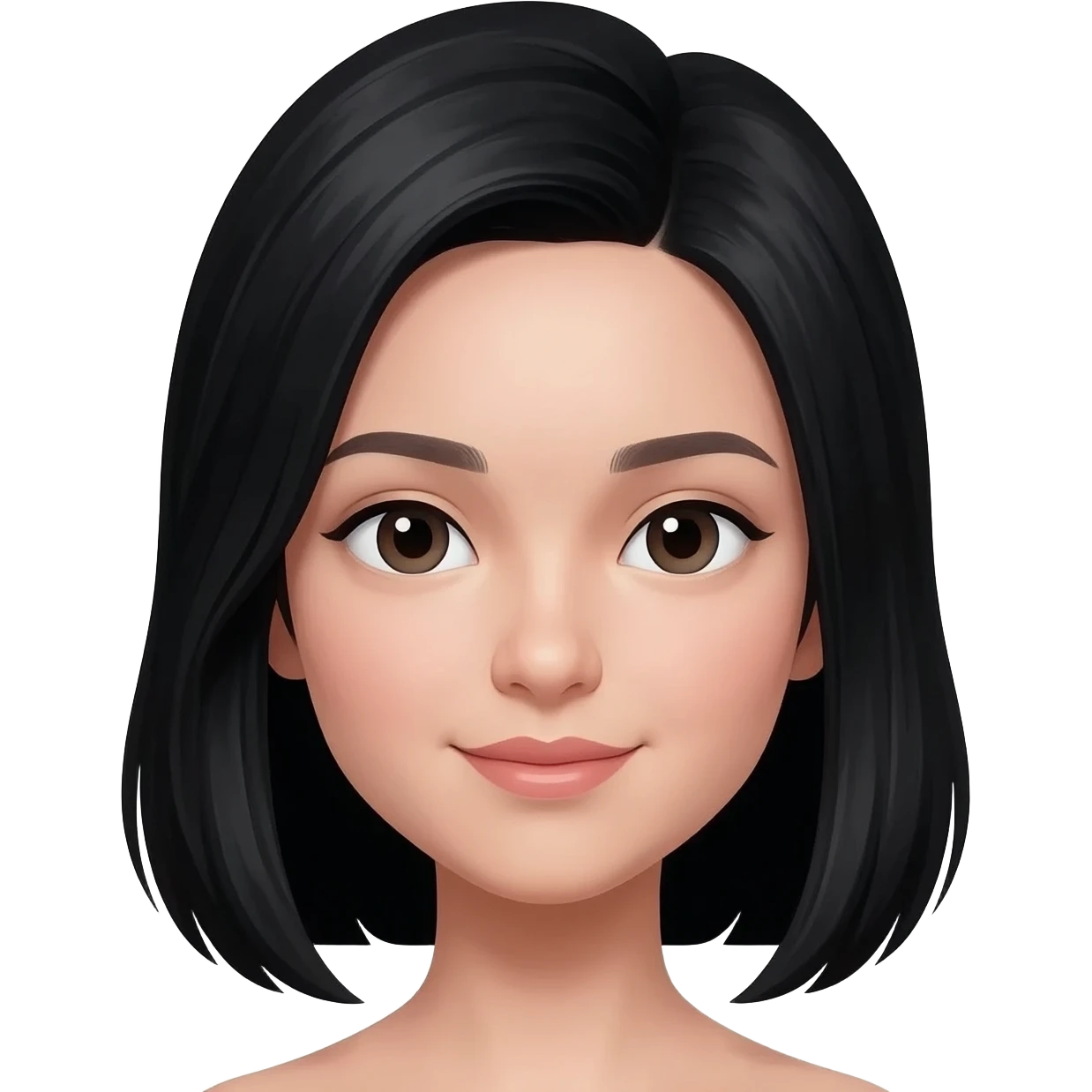 Clean girl с чорним волоссям emoji