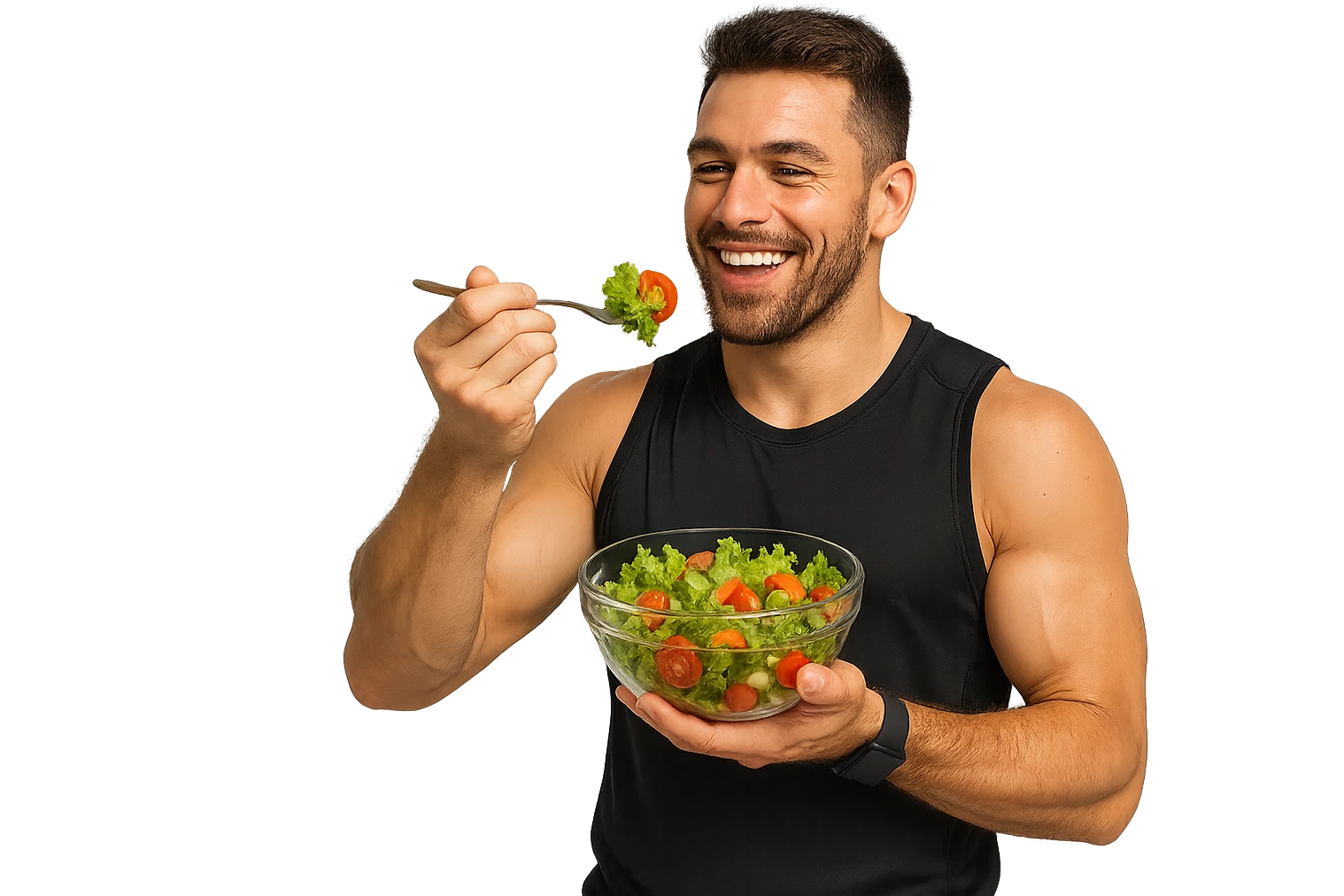 UOMO FITNESS CHE MANGIA INSALATA emoji