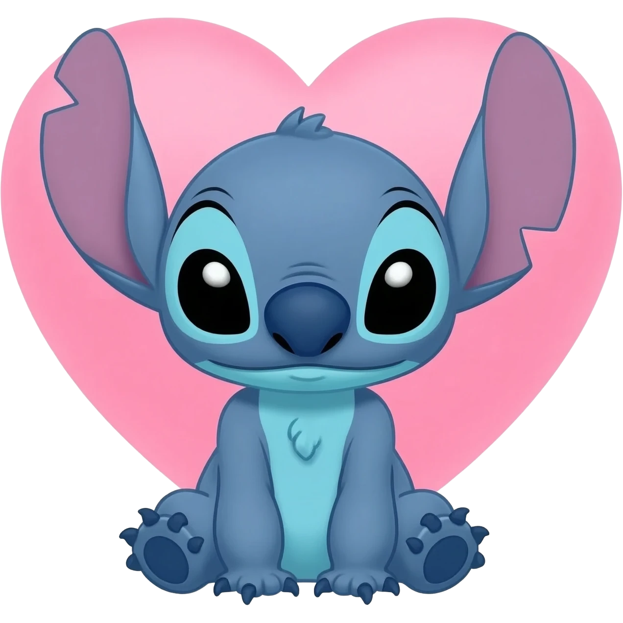 Cute Stitch with a heart emoji
