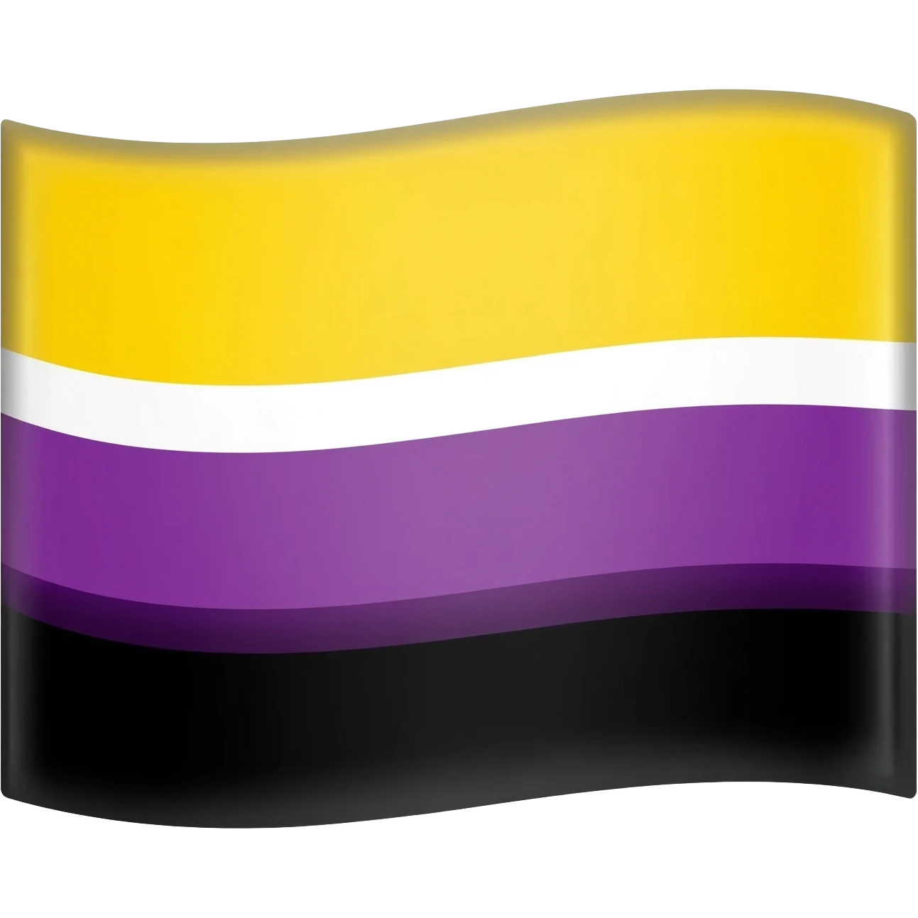 Flag with black on the bottom then purple then white then yellow In horizontal stripes emoji
