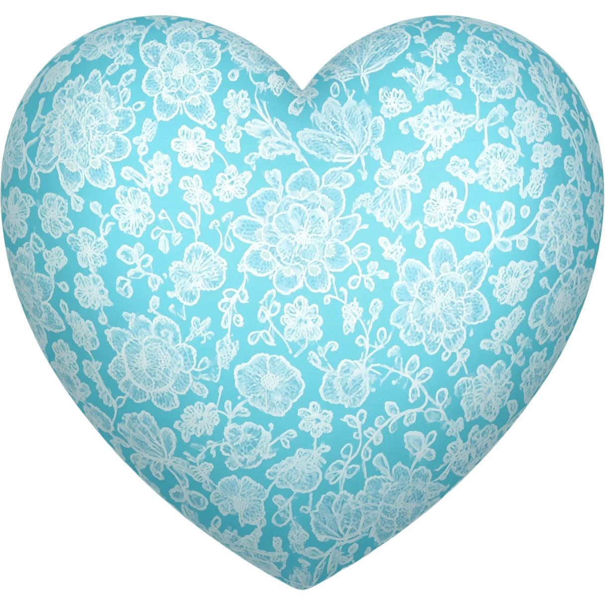 light blue and white lace heart emoji