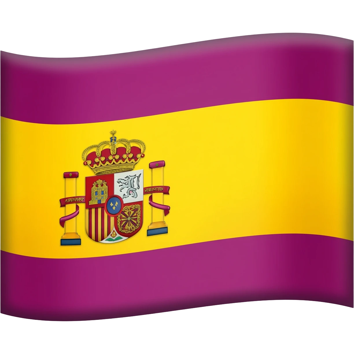 Crea un emoji de bandera de España cambiando la franja inferior roja por una morada emoji