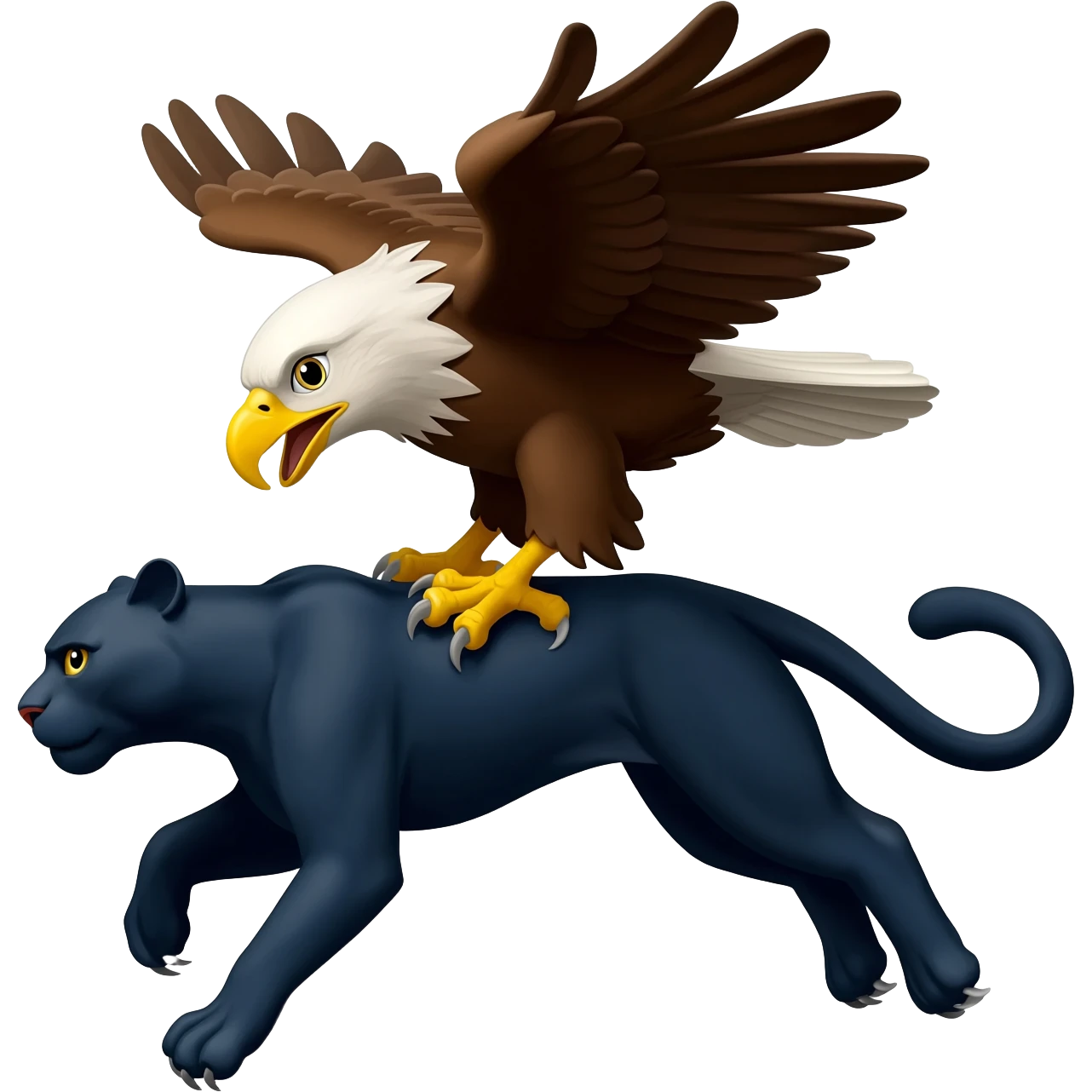 an eagle carrying a panther emoji