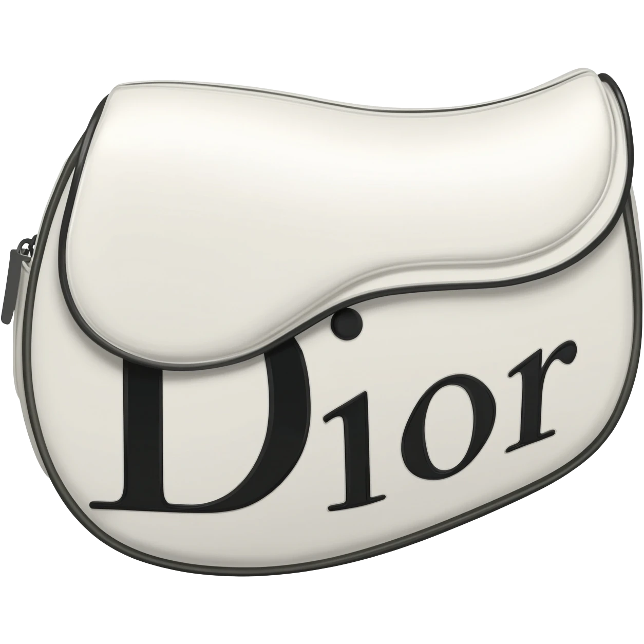 white dior printed saddle bag emoji