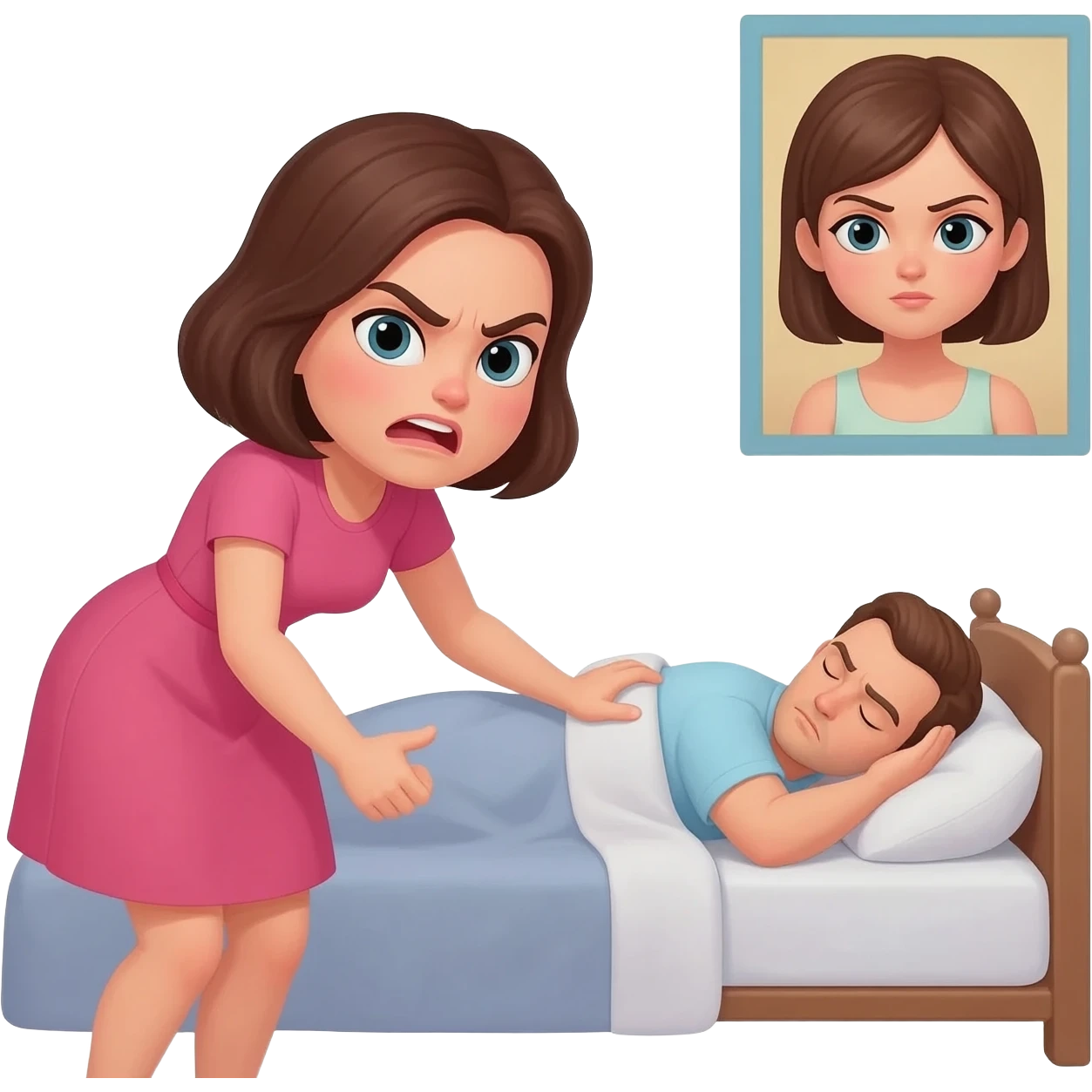 his wife angryily caught her husband sleeping with one of the girls emoji