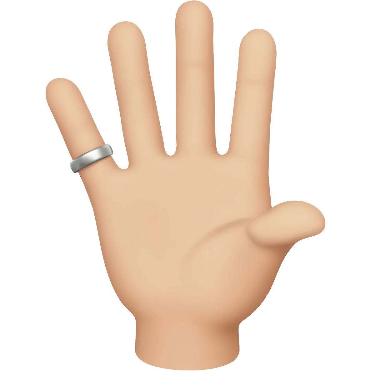 a hand with 3 open fingers and the last 2 fingers closed emoji
