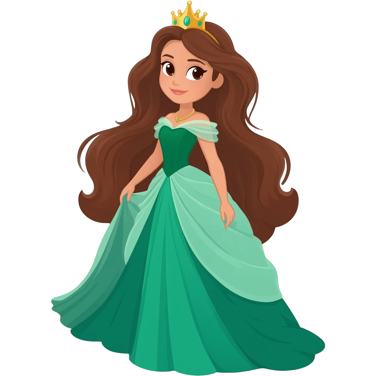 animated brunette princess emoji