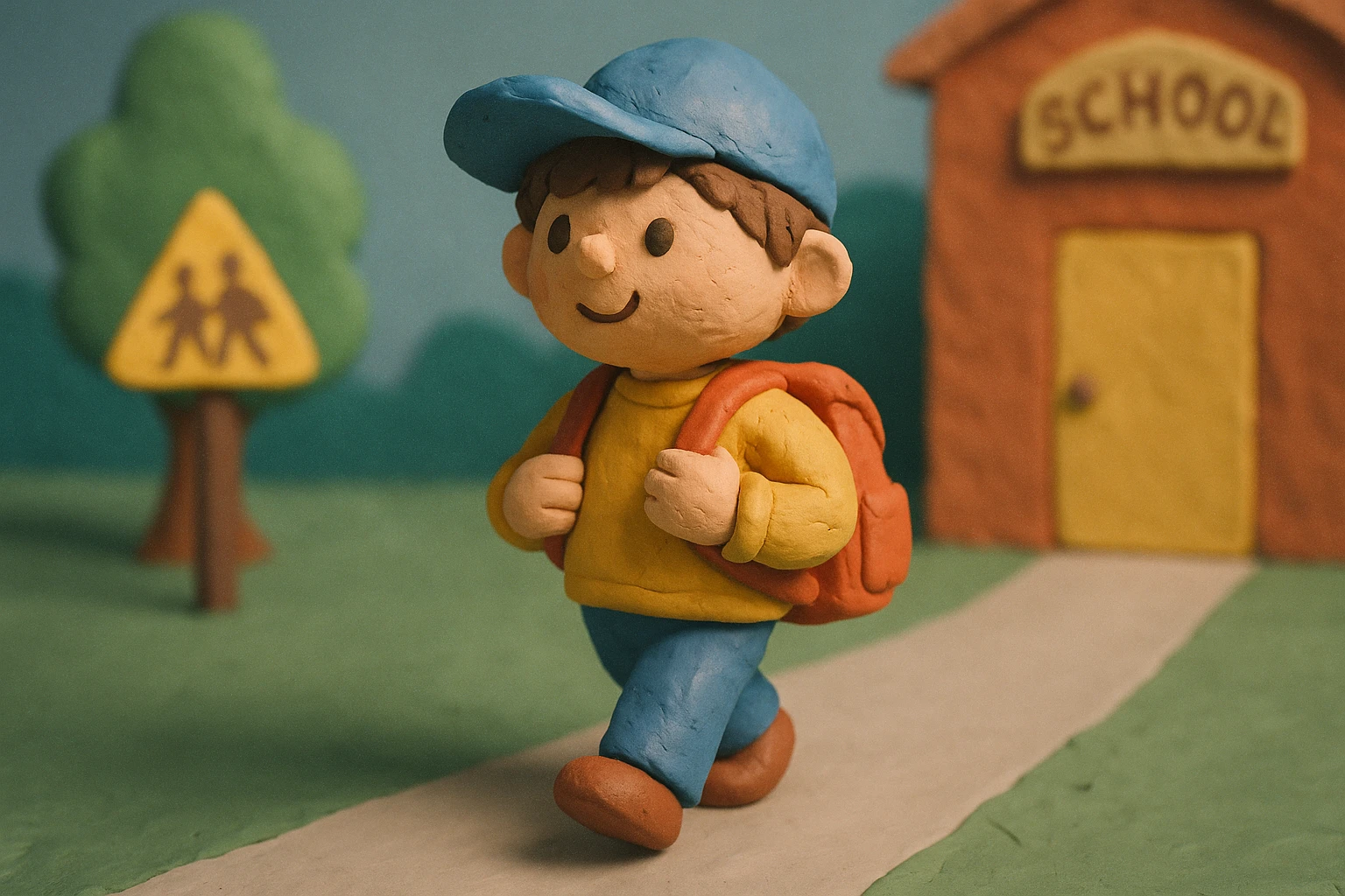 A child walking to school emoji
