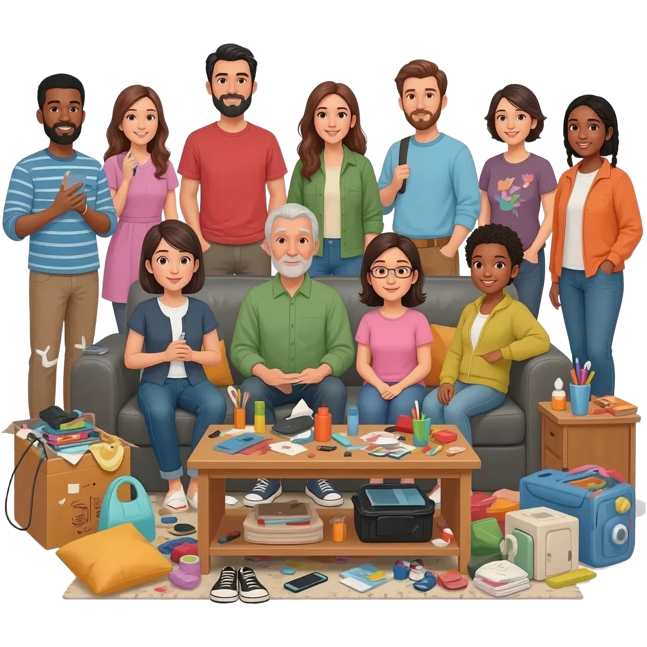 Fifteen people shared a two-bedroom emoji