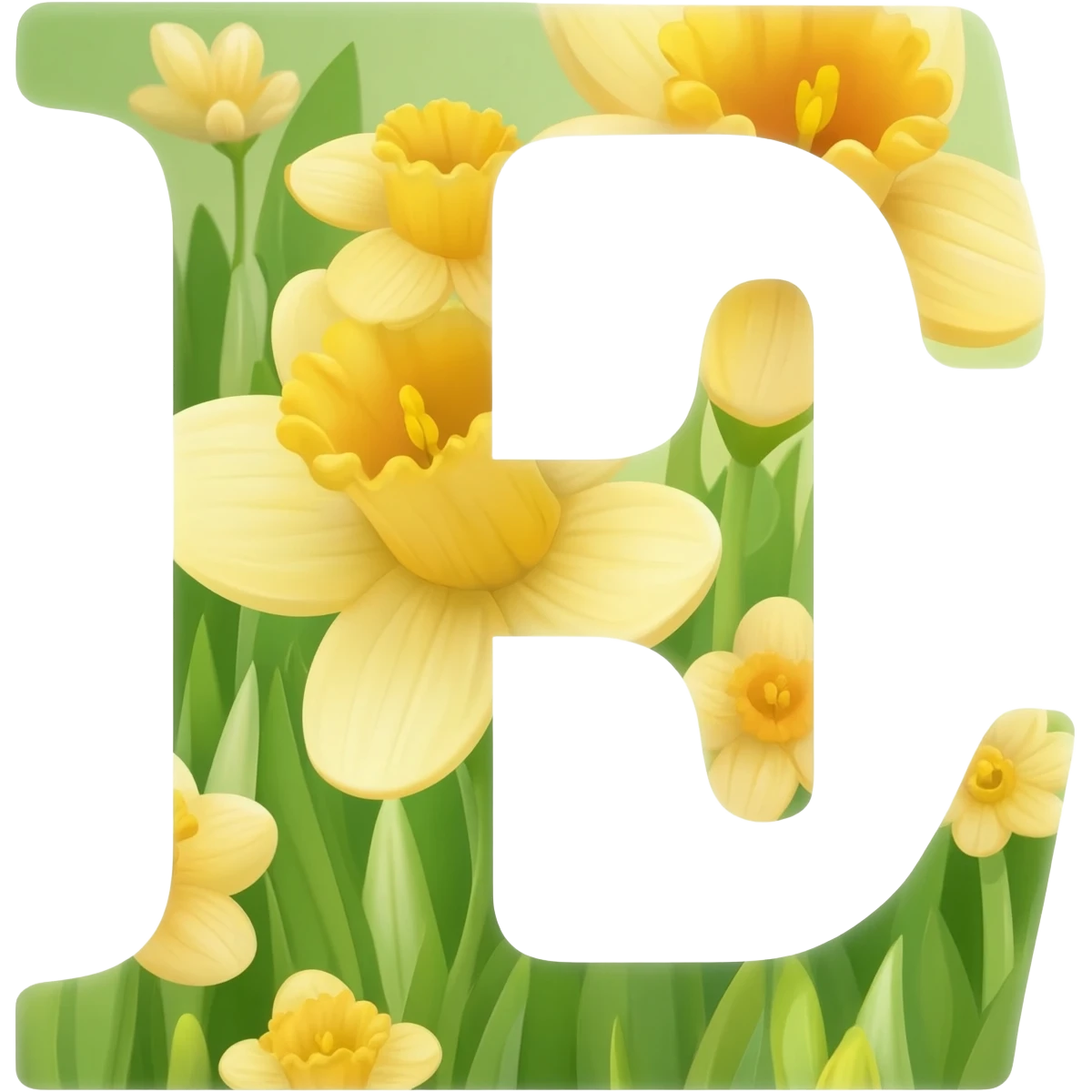 БУКВА E С НАРЦЫССАМИ emoji