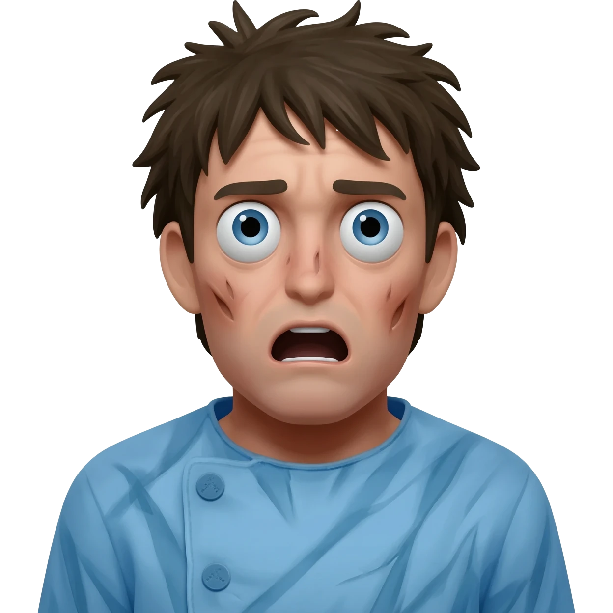 crazy person being confined in a straitjacket emoji