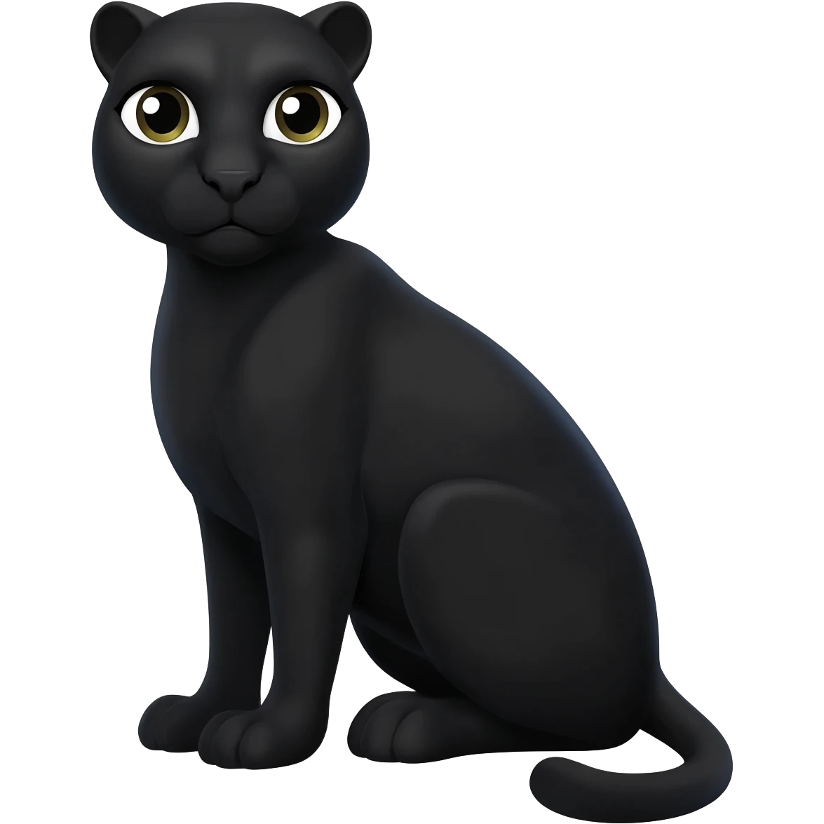 Pantera hembra negra cuerpo completo sentada emoji