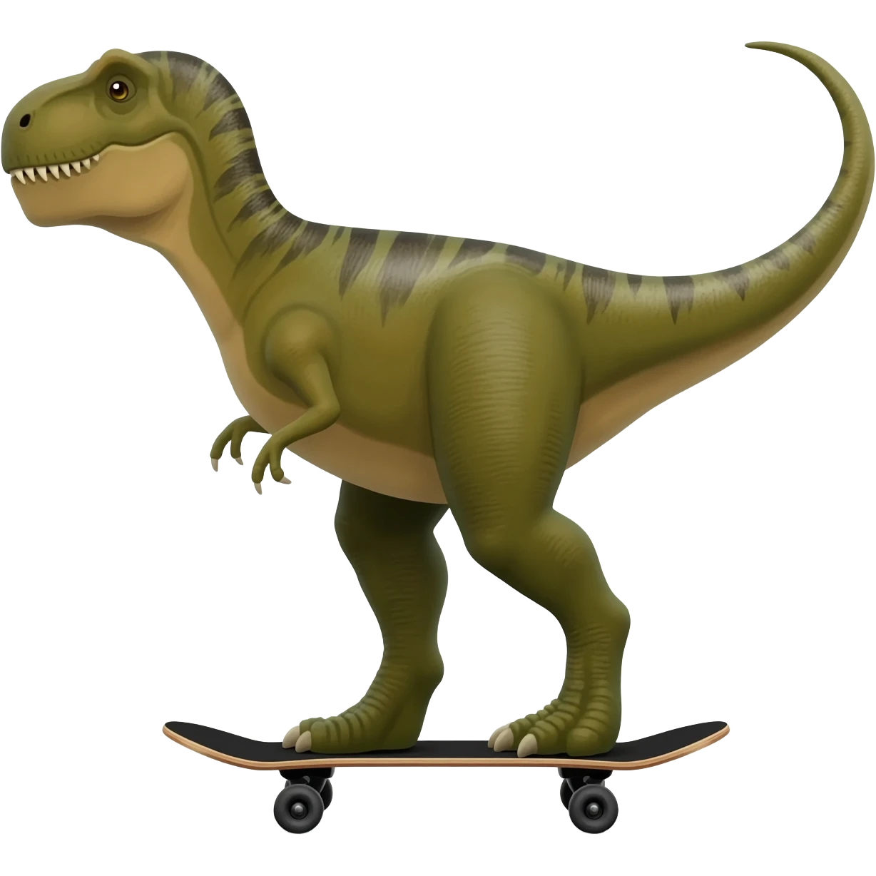 Dinosaur on a skateboard emoji