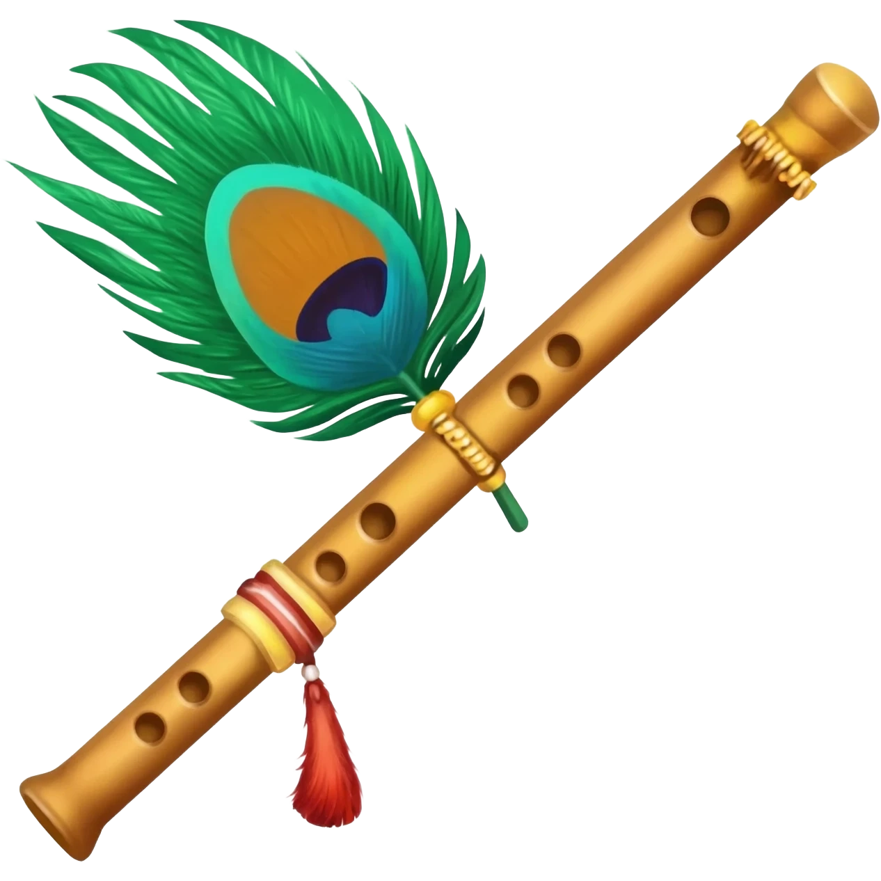 Sree krishna flute with peacock feather emoji