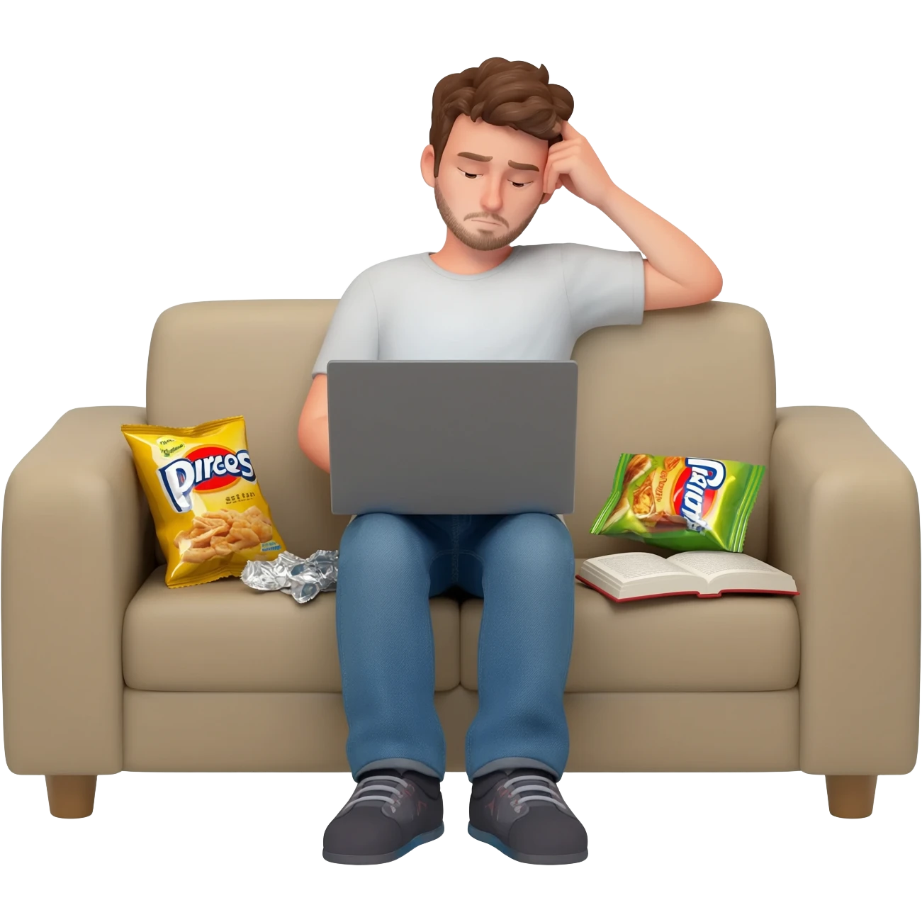 Unproductive procrastination lazy emoji