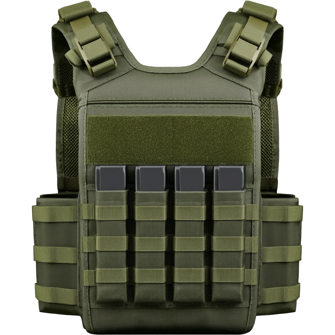 Green fatigue plate carrier with magazine pouch emoji