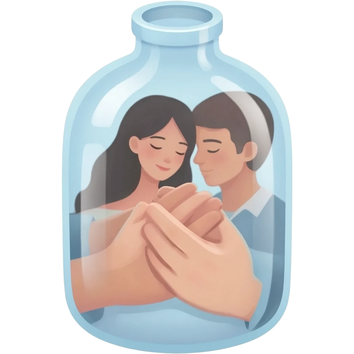 Picture Of 2 lovers inside a bottle emoji