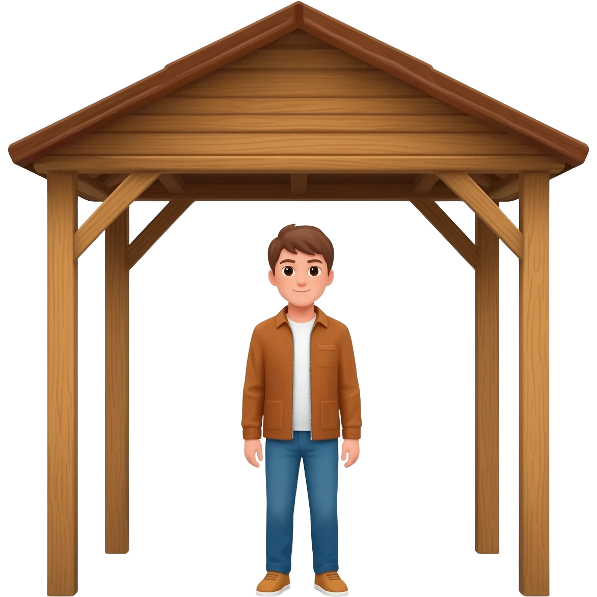 Person standing under shelter emoji