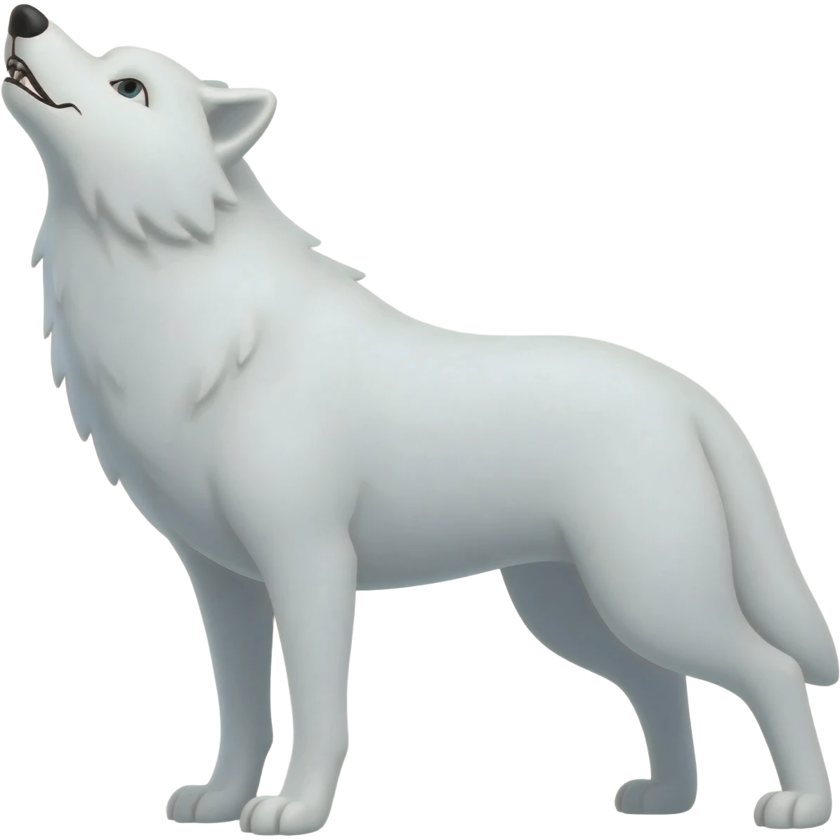 lobo branco a uivar emoji