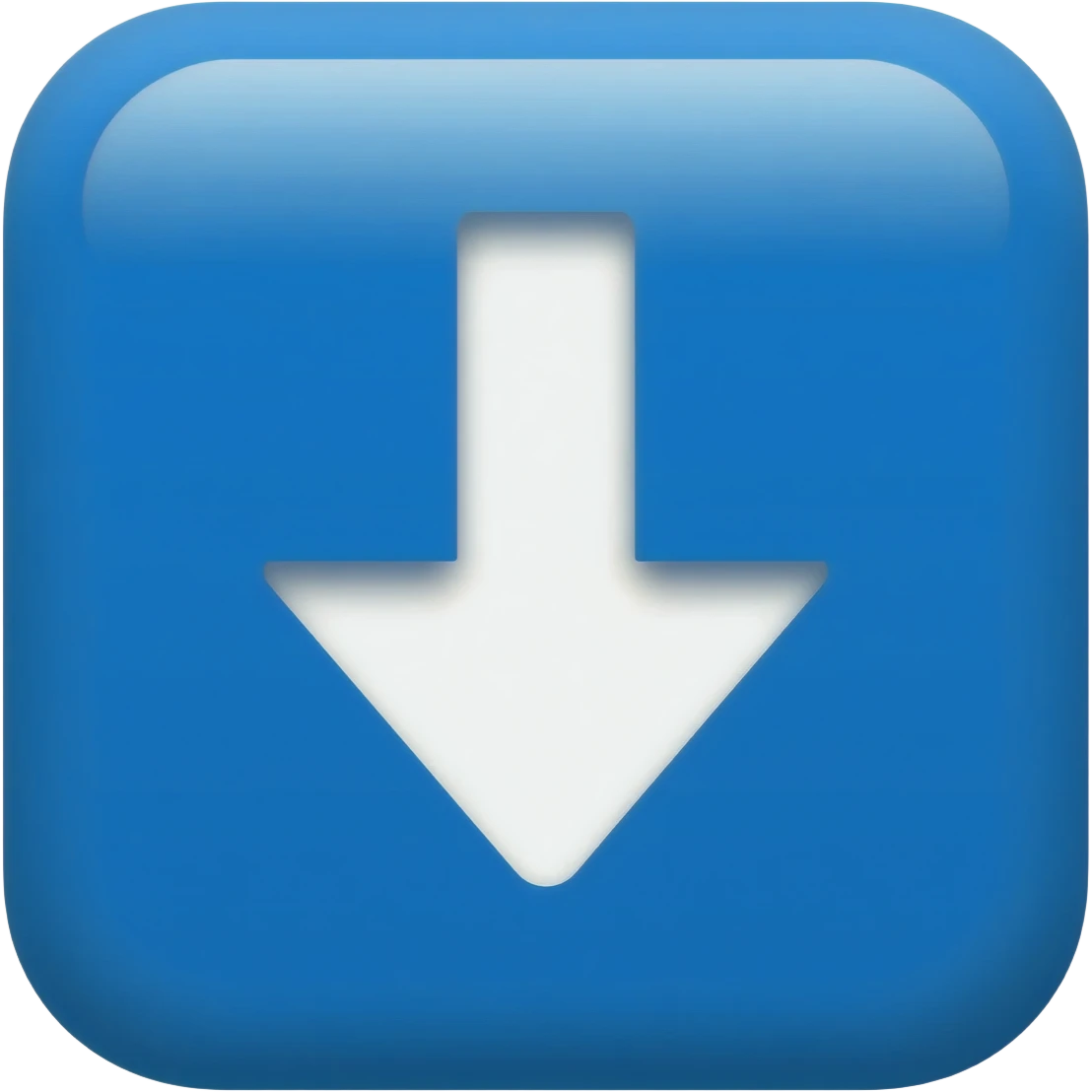 "3D premium,3D rounded-square icon in strong bleu with a beveled edge, bold serif white letter '⬇'centered, strong specular highlights, inner glow, 1024x1024, png" emoji