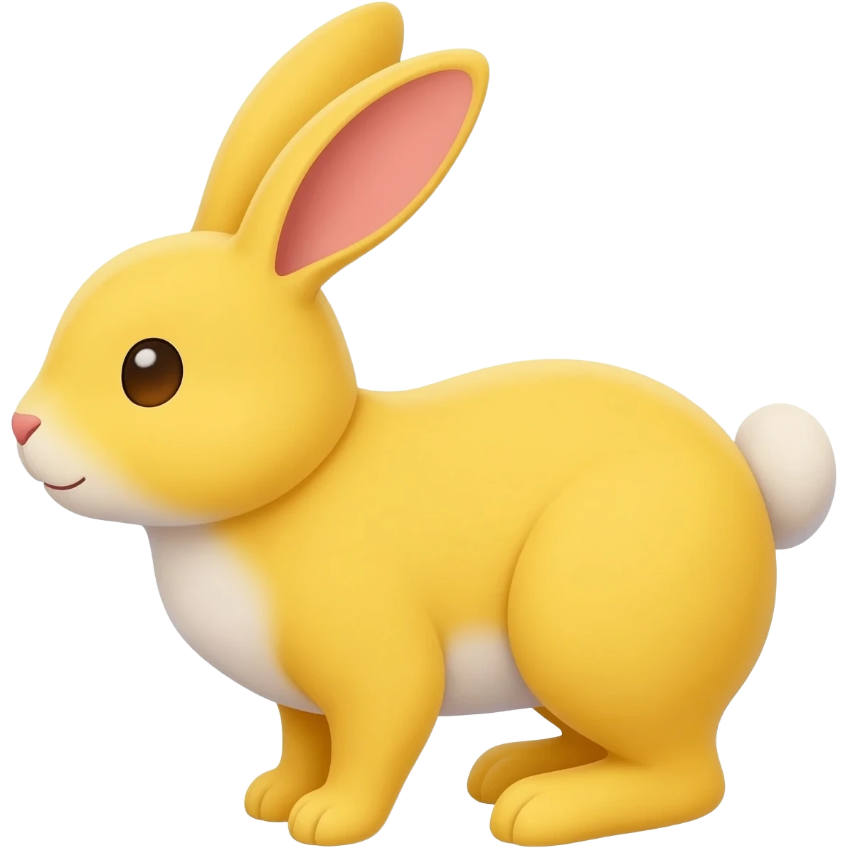 Conejo amarillo llamado usagi estilo caricatura emoji