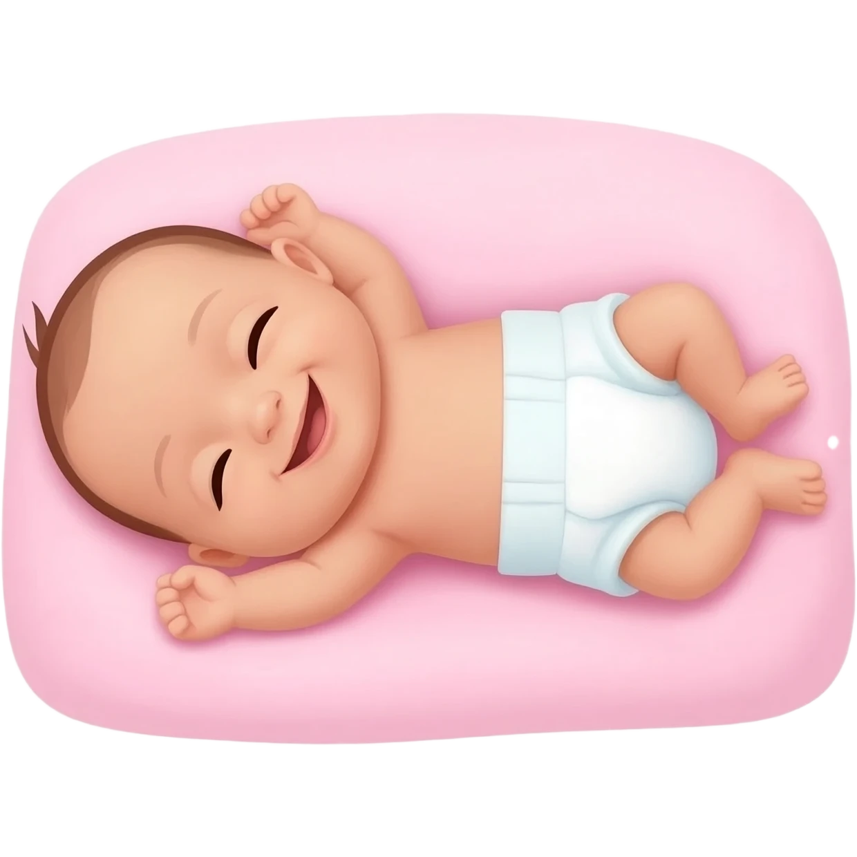 baby laying on its back in diaper emoji