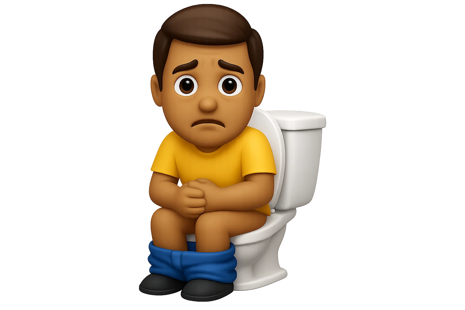 emoji stile iphone che riguarda l'argomento "stipsi/andrò al bagno oggi?", iperrealistico 4k emoji