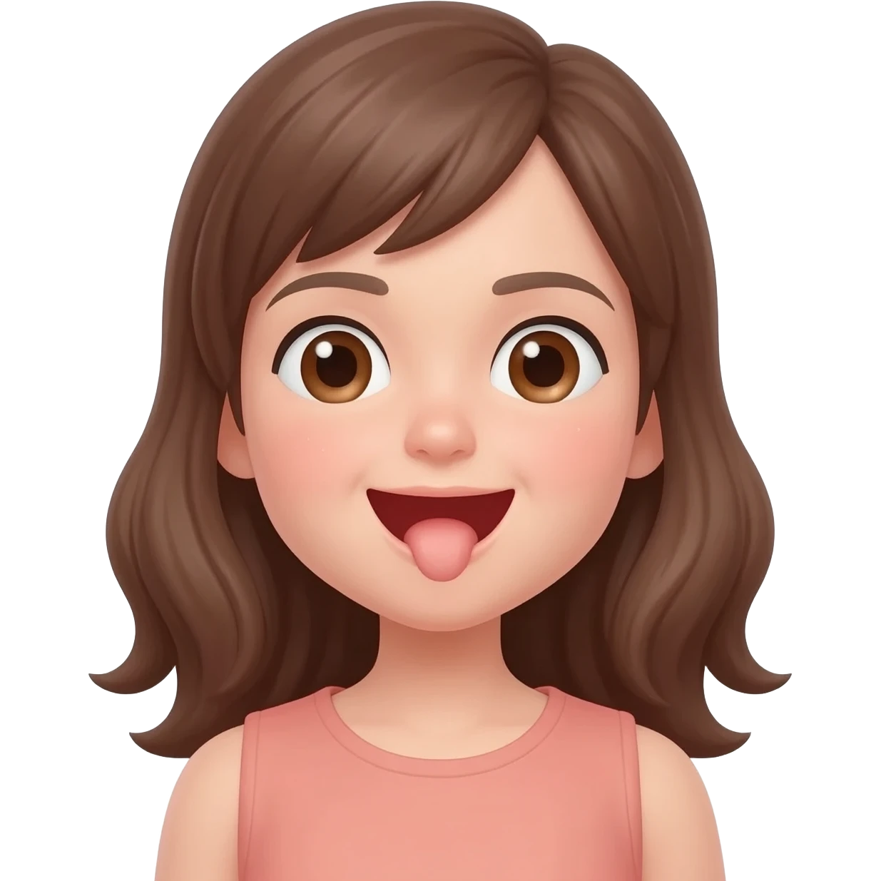 Young girl with a vagina emoji