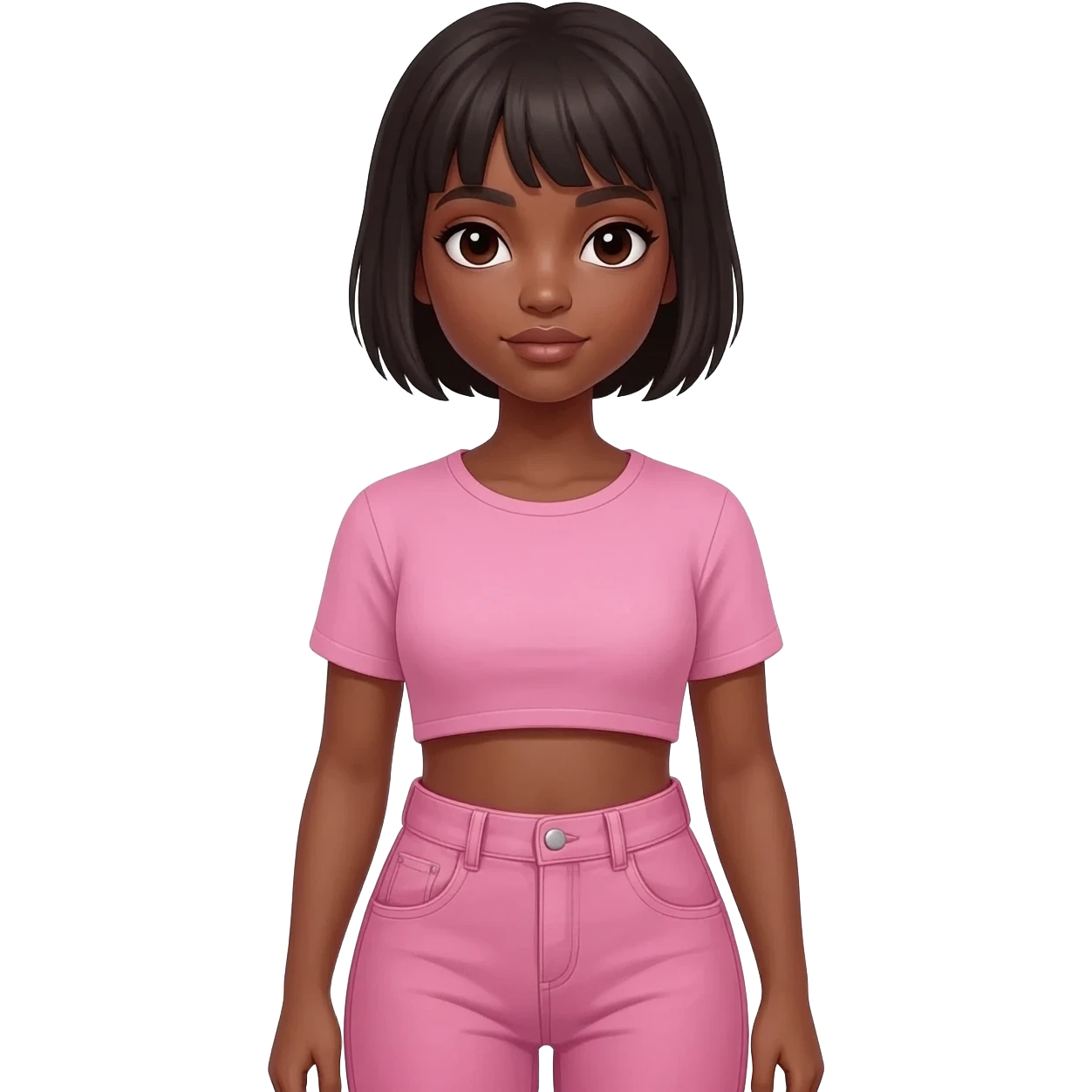 Black  girl in pink clothes emoji