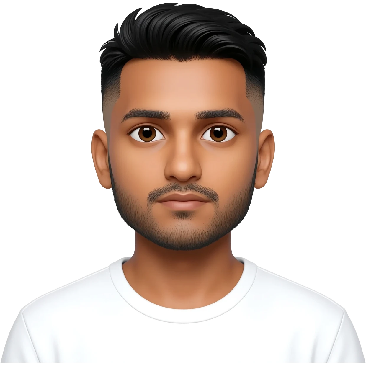 Indian young man at 25 years old fade hair cut emoji