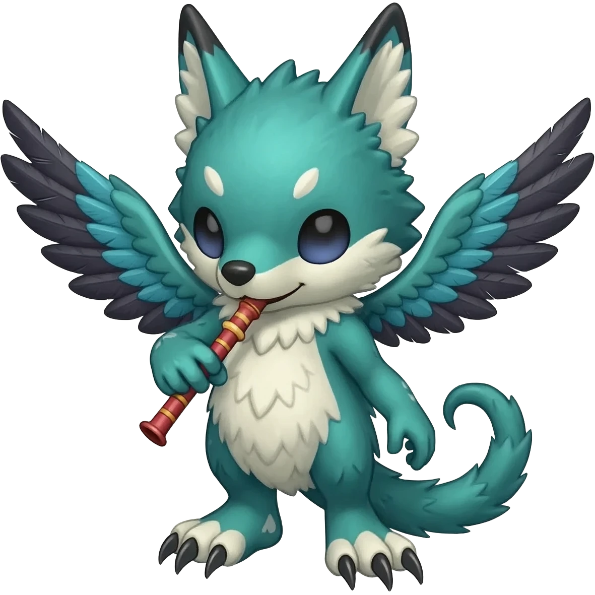 Meloetta-WereGarurumon-Trico-Pokémon-Fakémon-fusion-hybrid-creature emoji