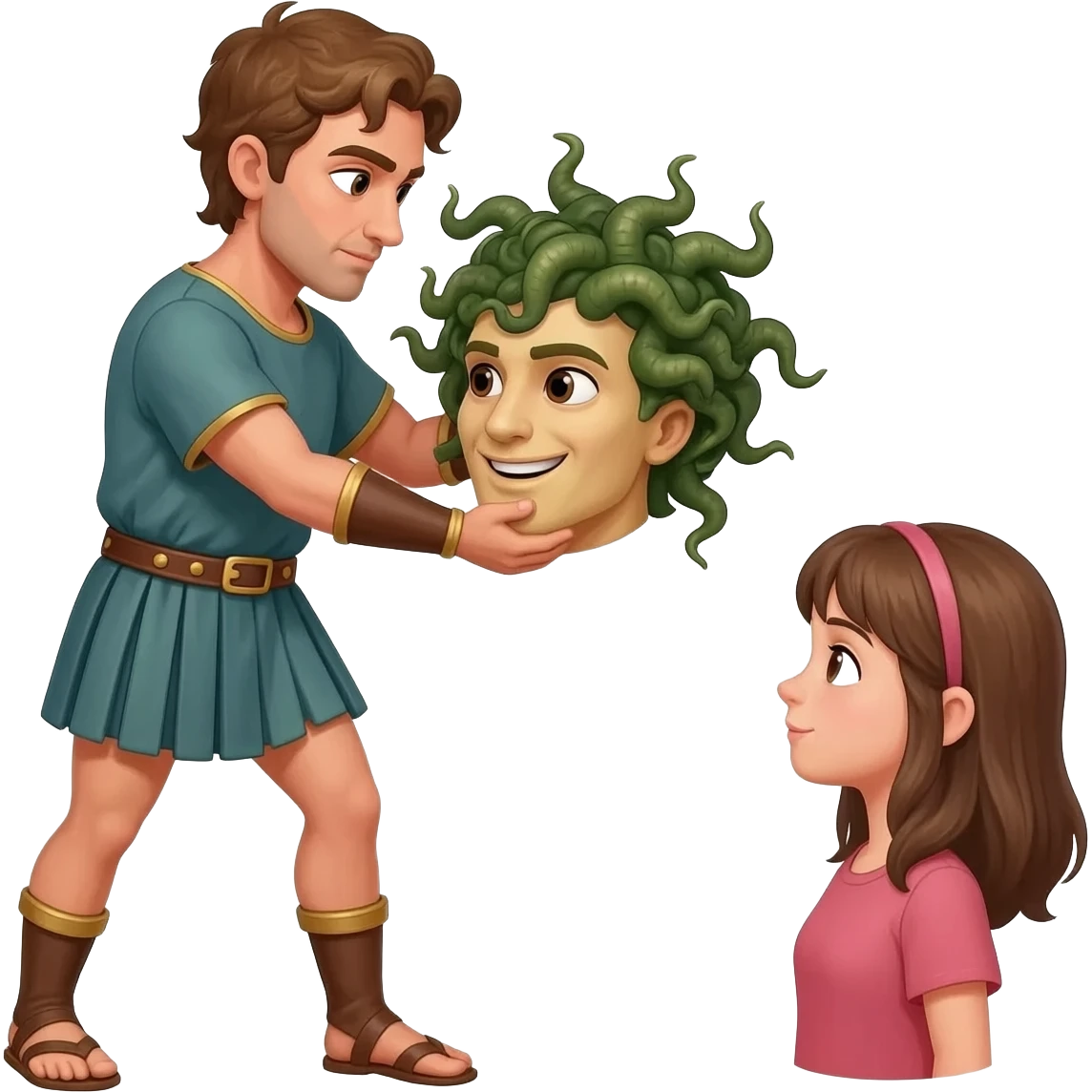 perseus with the head of medusa sees a girl emoji