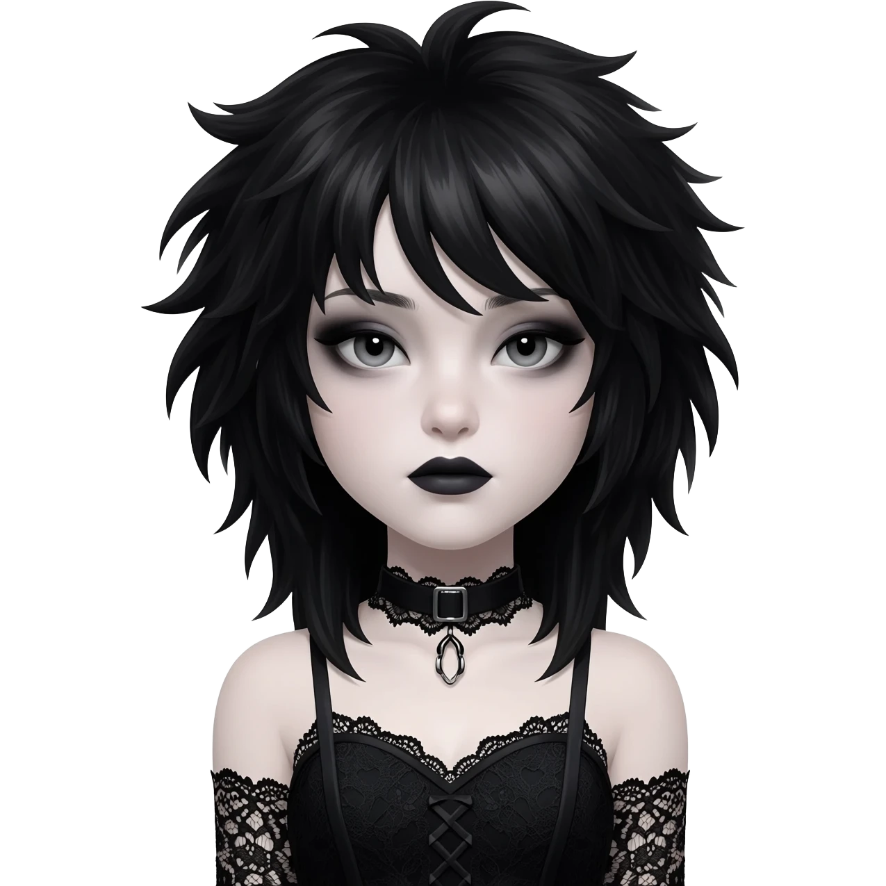 goth girl with fluffy hair

 emoji
