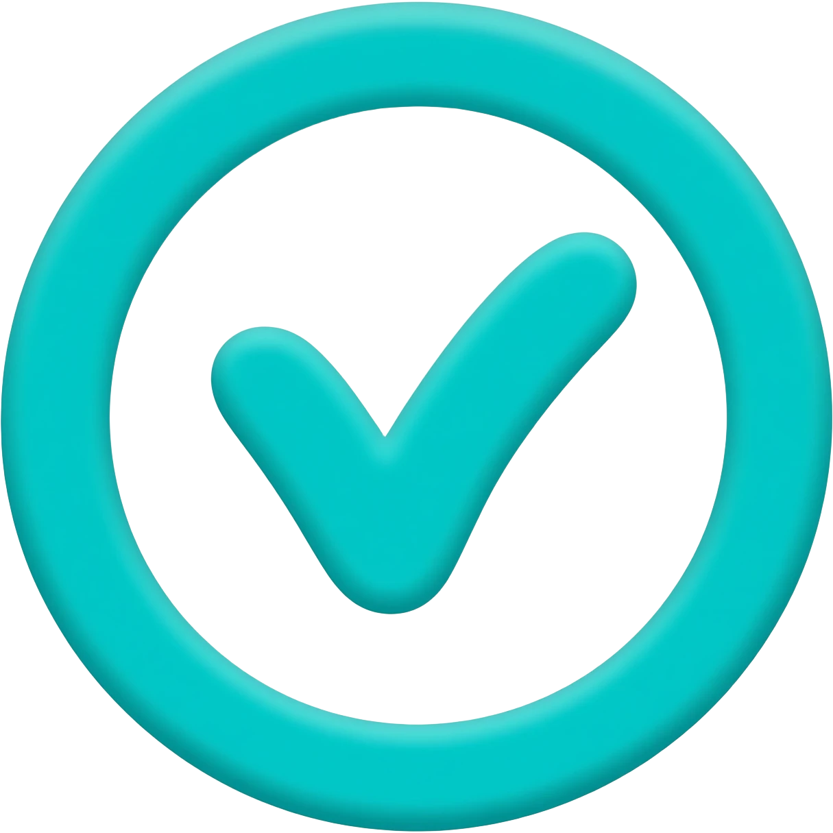 Round cyan tick emoji