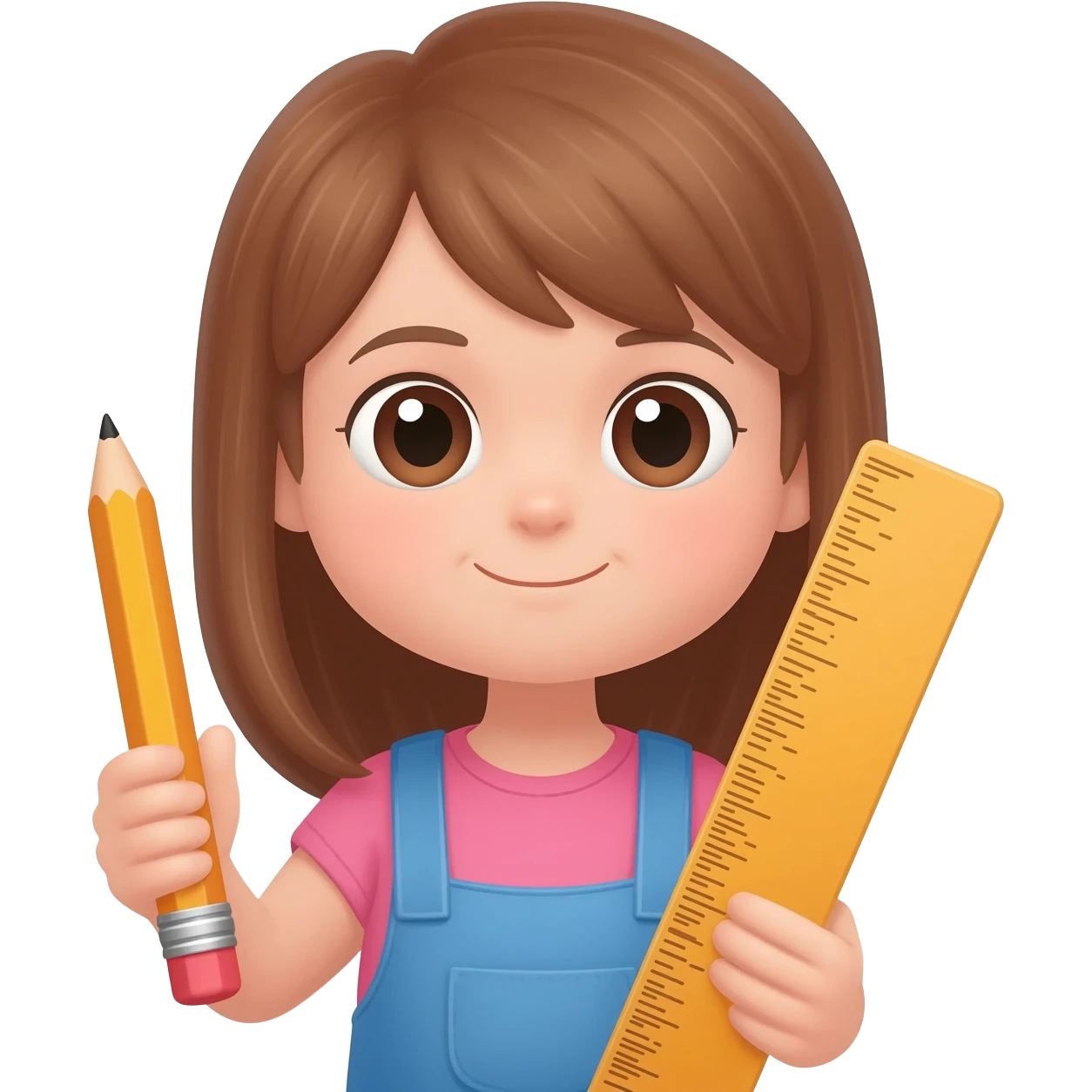 Girl with a pencil and rule emoji