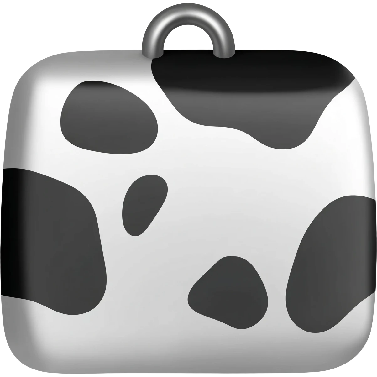 plain sqare cowbell on a collar with cow black and white pattern emoji