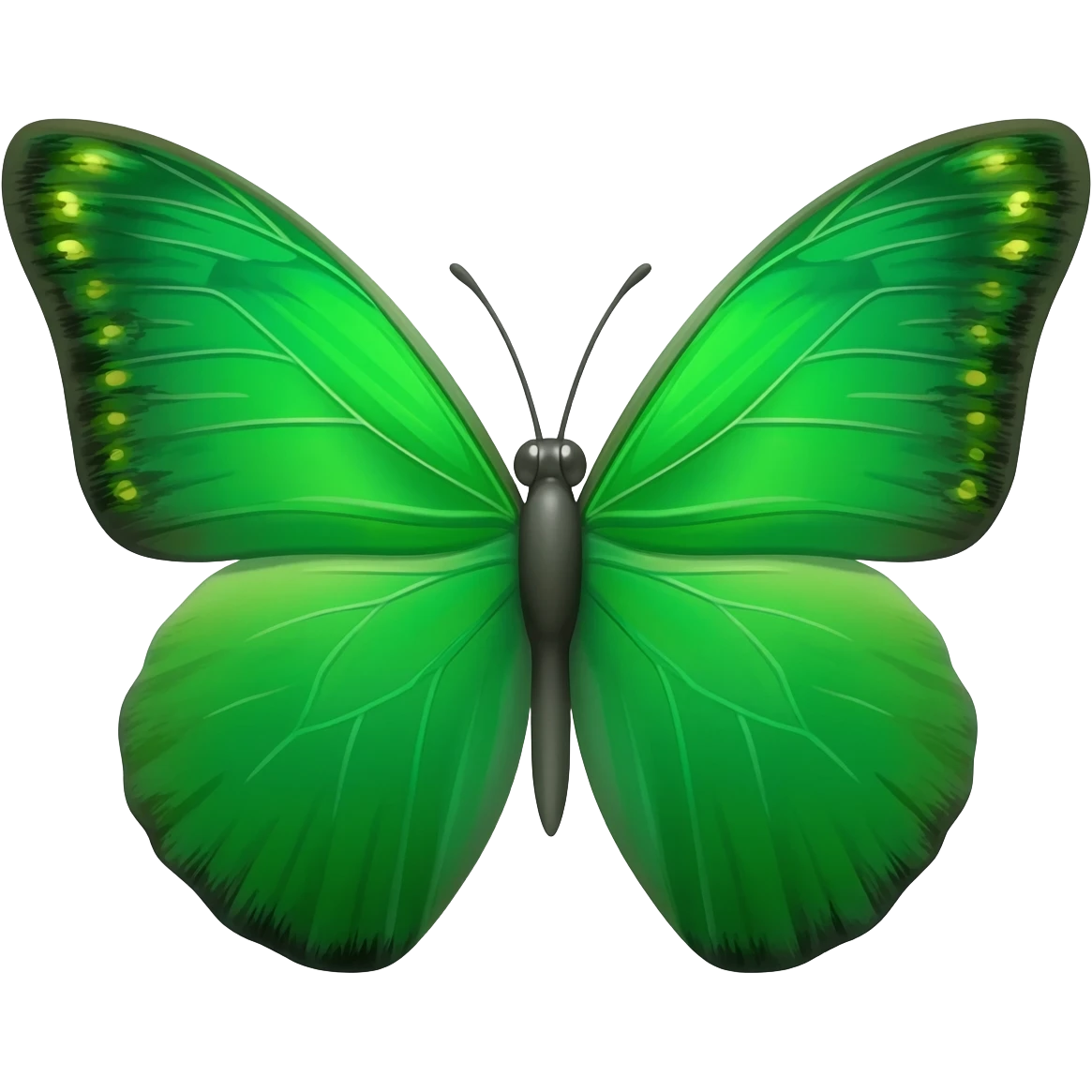 A green butterfly emoji