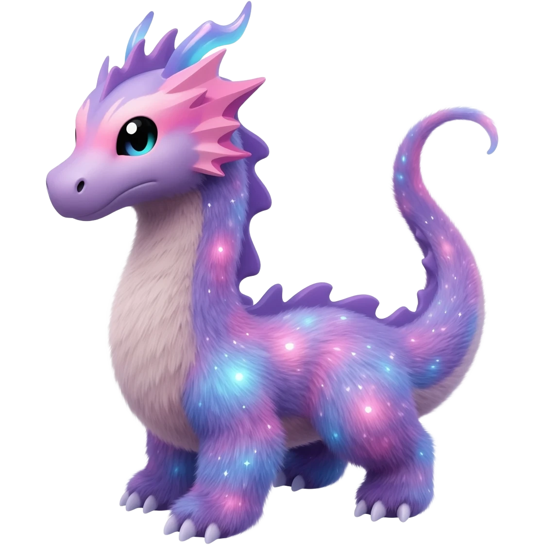 Pastel nebula furry realistic glittery Randomly-faerie-drake-colored sparkly exotic Fakémon-creature emoji